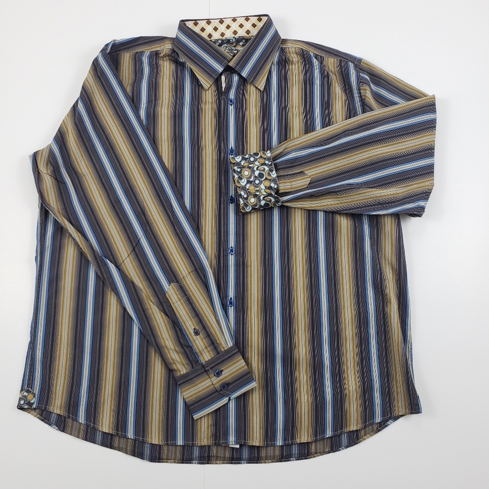 Visconti Uomo Geometirc Flip Cuff Shirt
